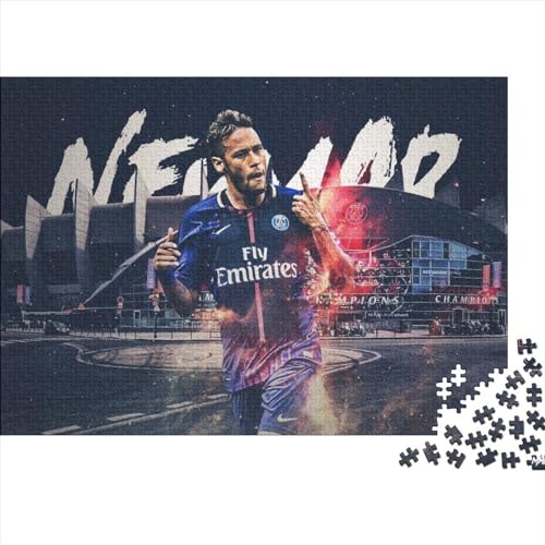 300-teiliges Puzzle, Lernspiele, Neymar-Puzzle für Erwachsene, Holzpuzzles, Familienunterhaltungsspielzeug (40x28cm) von LINGOLSN