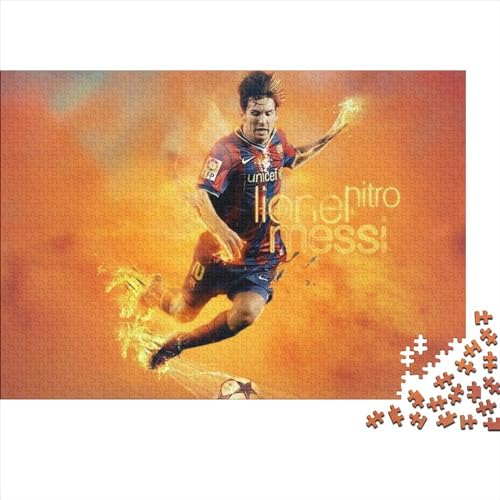 300-teiliges Puzzle, Lionel Messi, Puzzle für Erwachsene und Kinder, Holzpuzzle, Spielzeug, Denkspiel (40x28cm) von LINGOLSN