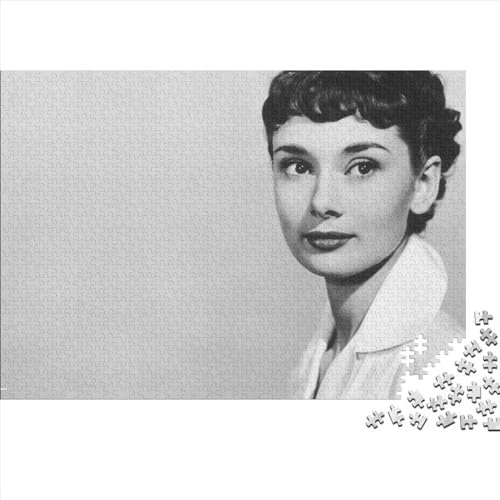 300-teiliges Puzzle „Audrey Hepburn“ für Erwachsene und Kinder, Holzpuzzles, lustige Puzzlespiele (40x28cm) von LINGOLSN