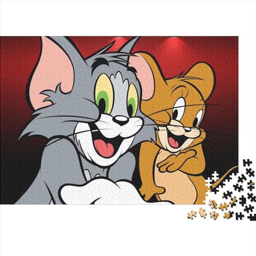 300-teiliges Puzzle „Tom und Jerry“ für Erwachsene und Kinder, Holzpuzzles, lustige Puzzlespiele (40x28cm) von LINGOLSN