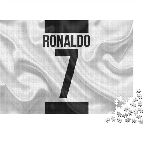 300-teiliges Puzzle Cristiano Ronaldo, Puzzle für Erwachsene und Kinder, Holzpuzzle, Spielzeug, Denkspiel (40x28cm) von LINGOLSN