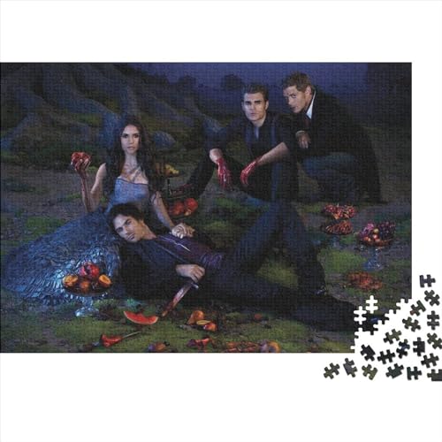 300-teiliges Puzzle The Vampire Diaries-Puzzle für Erwachsene, Holzpuzzle für Sommerliebhaber (40x28cm) von LINGOLSN