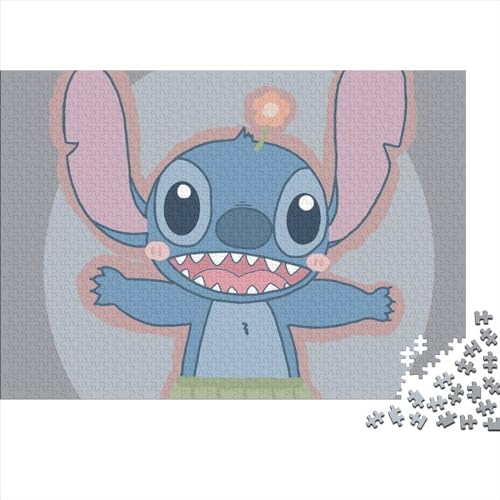 500 Teile Puzzle Lilo & Stitch Puzzle für Erwachsene Holzpuzzles Spaß bei Aktivitäten zu Hause, Geburtstagsgeschenk, Reisegeschenke, (52x38cm) von LINGOLSN