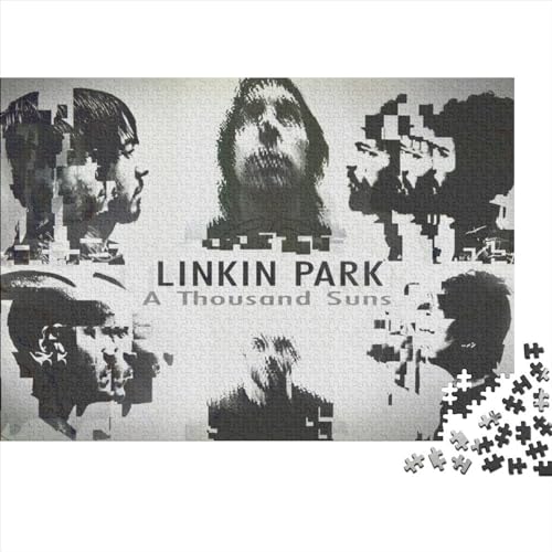 500 Teile Puzzle Linkin Park Puzzle Spielzeug Puzzles Lernspiele Stressabbau-Puzzles Festivals Geschenke (52x38cm) von LINGOLSN