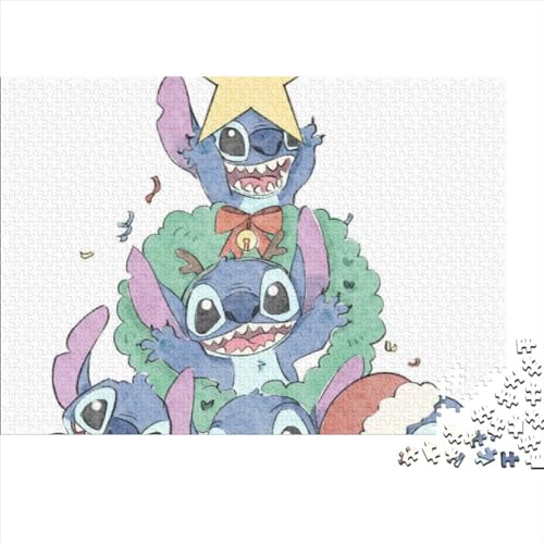 500 Teile Puzzle für Erwachsene Lilo & Stitch Puzzles für Erwachsene Puzzle Holzpuzzles Lernspiel Herausforderungsspielzeug (52x38cm) von LINGOLSN