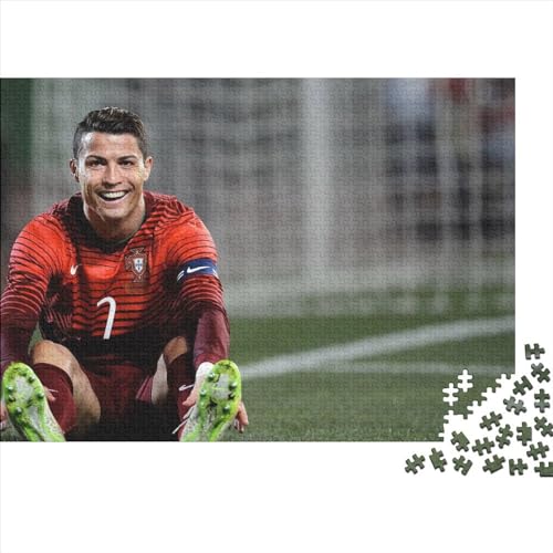 500-teiliges Puzzle Cristiano Ronaldo, Puzzle für Erwachsene und Kinder, Holzpuzzle, Spielzeug, Denkspiel (52x38cm) von LINGOLSN