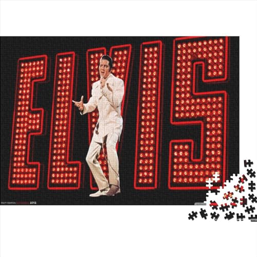 Elvis Presley Puzzles Puzzle 1000 Teile Holzpuzzles Erwachsene Kinder Puzzlespiele Lernspielzeug (75x50cm) von LINGOLSN