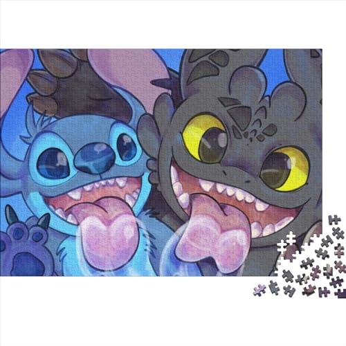 Lilo & Stitch Puzzlespiele für Erwachsene, 1000 Teile, Puzzle für Erwachsene, Spiele für Erwachsene, Teenager und Kinder (75x50cm) von LINGOLSN