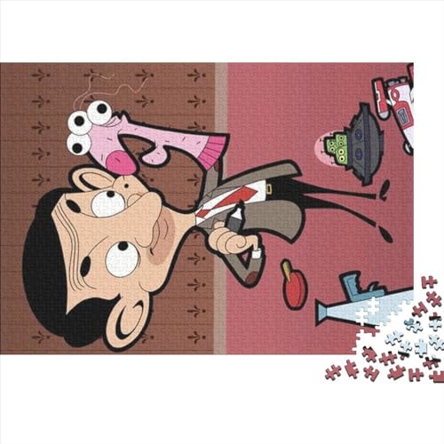 Lustige Puzzles für Erwachsene, 1000 Teile, Mr. Bean-Puzzles für Erwachsene, Holzpuzzles, Spielzeug, Denkspiel (75x50cm) von LINGOLSN