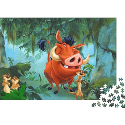 Puzzle 1000 Teile Der König der Löwen Puzzles für Erwachsene und Jugendliche Puzzles aus Holz, quadratische Puzzles, Spiele, Spielzeug (75x50cm) von LINGOLSN