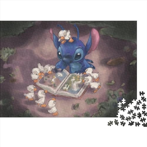 Puzzle 1000 Teile Lilo & Stitch Puzzles für Erwachsene und Jugendliche Puzzles aus Holz, quadratische Puzzles, Spiele, Spielzeug (75x50cm) von LINGOLSN