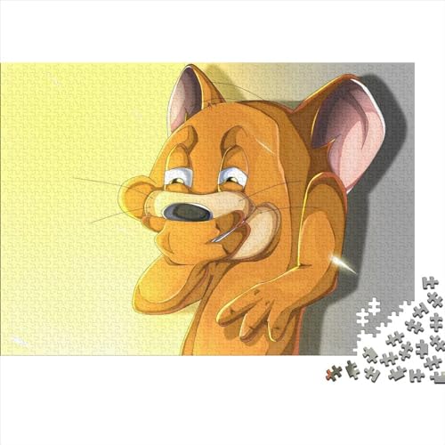 Puzzle Tom und Jerry, 1000 Teile, Puzzle für Erwachsene, für Kinder ab 12 Jahren, Holzpuzzles, lustige Puzzlespiele (75x50cm) von LINGOLSN
