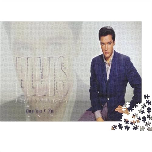 Puzzle für Erwachsene, 1000 Teile, Elvis Presley, DIY-Kreativpuzzle, Holzpuzzle für Kinder ab 12 Jahren und Erwachsene (40x28cm) von LINGOLSN