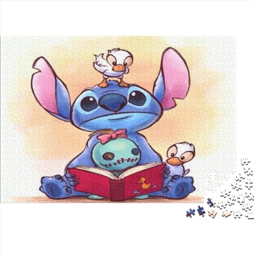 Puzzle für Erwachsene, 1000 Teile, Lilo & Stitch, DIY-Kreativpuzzle, Holzpuzzle für Kinder ab 12 Jahren und Erwachsene (40x28cm) von LINGOLSN