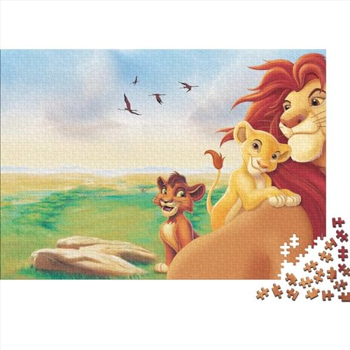 Puzzle für Erwachsene, 1000-teiliges Puzzle, Der König der Löwen, Holzpuzzle für Erwachsene, Kinder ab 12 Jahren, Denksportaufgabe (75x50cm) von LINGOLSN