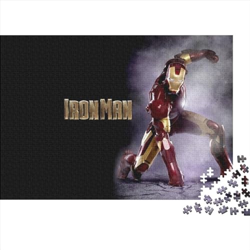 Puzzle für Erwachsene, 500 Teile, Iron Man, kreative quadratische Puzzles, Holzpuzzles für Erwachsene, Geschenke (52x38cm) von LINGOLSN