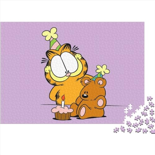 Puzzle für Erwachsene, Garfield, 500-teiliges Puzzle, Holzpuzzle für Erwachsene, Familienpuzzle, herausforderndes Spiel (52x38cm) von LINGOLSN