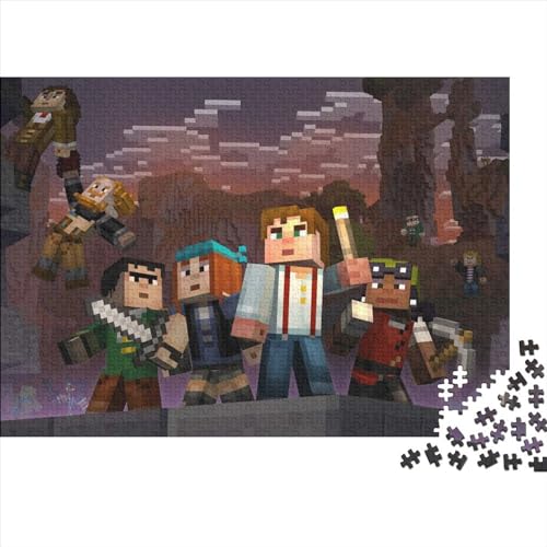 Puzzle für Erwachsene, Minecraft-Spiel, 300 Teile, Puzzles für Erwachsene und Kinder, Holzpuzzles, Denksport-Spiel (40x28cm) von LINGOLSN