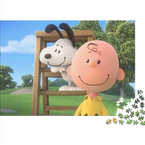 Puzzle für Erwachsene, Snoopy, 500 Teile, Puzzles für Erwachsene und Kinder, Holzpuzzles, Denksportaufgabe (52x38cm) von LINGOLSN