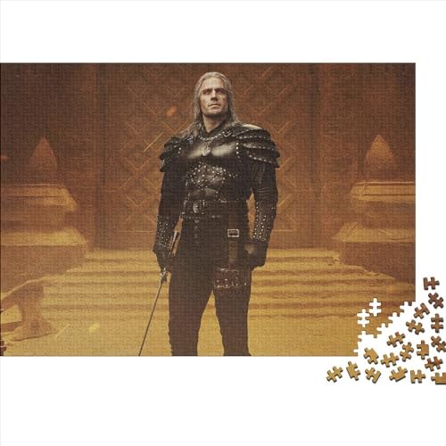 Puzzle für Erwachsene, The Witcher, 1000-teiliges Puzzle, Holzpuzzle für Erwachsene, Familienpuzzle, herausforderndes Spiel (75x50cm) von LINGOLSN