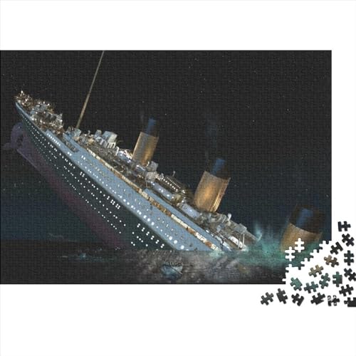 Puzzle für Erwachsene, Titanic, 1000 Teile, Puzzles für Erwachsene und Kinder, Holzpuzzles, Denksportaufgabe (75x50cm) von LINGOLSN