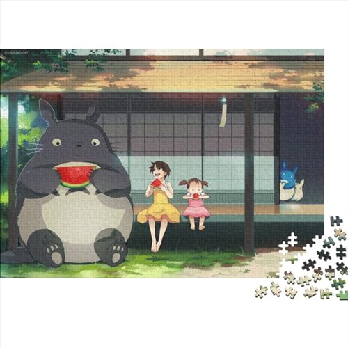 Puzzle für Erwachsene Mein Nachbar Totoro, 1000-teiliges Puzzle für Erwachsene, Teenager, Holzpuzzles, Heimdekoration (75x50cm) von LINGOLSN