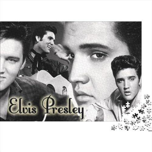 Puzzle für Erwachsene und Kinder, 500 Teile, Elvis Presley-Puzzles für Erwachsene und Kinder, Holzpuzzles, Lernspielzeug (52x38cm) von LINGOLSN