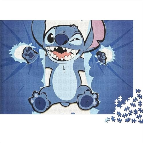 Puzzles 300 Teile für Erwachsene Lilo & Stitch Puzzle für Erwachsene Holzpuzzles Dekomprimierendes intellektuelles Lernspielzeug (40x28cm) von LINGOLSN