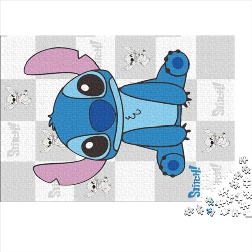 Puzzles 500 Teile für Erwachsene Lilo & Stitch Puzzle für Erwachsene Holzpuzzles Familiendekoration (52x38cm) von LINGOLSN