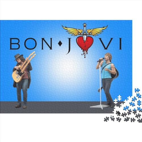 Puzzles für Erwachsene, 1000 Teile, Bon Jovi-Puzzles für Erwachsene, herausforderndes Spiel, Denksportaufgaben (75x50cm) von LINGOLSN