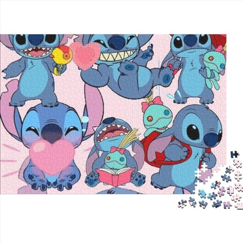 Puzzles für Erwachsene, 300 Teile, Lilo & Stitch, Puzzle für Erwachsene, Holzpuzzles, lustige Puzzlespiele (40x28cm) von LINGOLSN