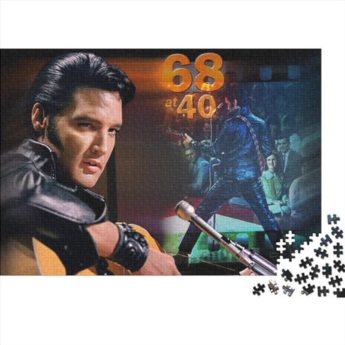 Puzzles für Erwachsene, 500 Teile, Elvis Presley-Puzzle für Erwachsene, Holzpuzzles, lustige Puzzlespiele (52x38cm) von LINGOLSN