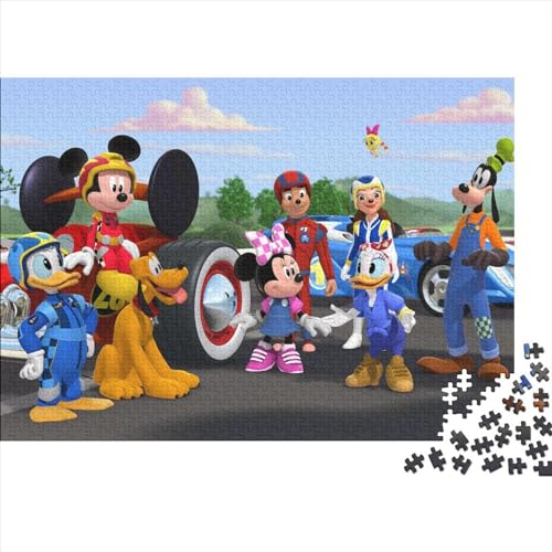 Puzzles für Erwachsene, 500 Teile, Mickey Mouse, Holzpuzzle, Familienspiel für Teenager, Geburtstag, Weihnachten, Geschenke (52x38cm) von LINGOLSN