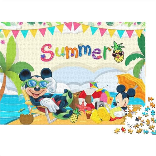 Puzzles für Erwachsene, 500 Teile, Mickey-Mouse-Puzzle, Holzpuzzle, Familiendekoration (52x38cm) von LINGOLSN