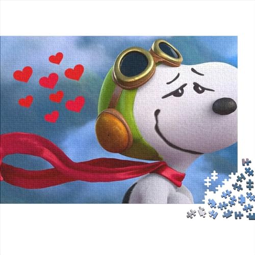 Puzzles für Erwachsene, 500 Teile, Snoopy-Puzzle für Erwachsene, Holzpuzzles, lustige Puzzlespiele (52x38cm) von LINGOLSN