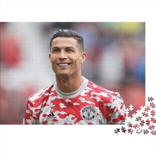 Puzzles für Erwachsene, Cristiano Ronaldo, 1000-teiliges Puzzle für Erwachsene und Kinder ab 12 Jahren, Holzpuzzles, Lernpuzzle (75x50cm) von LINGOLSN
