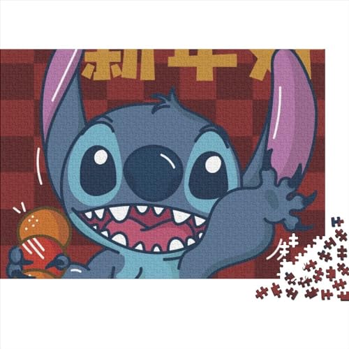 Puzzles für Erwachsene 300, Lilo & Stitch-Puzzle, Lernspielzeug, gutes Puzzle-Geschenk für Erwachsene Kinder, Heimdekoration (40x28cm) von LINGOLSN