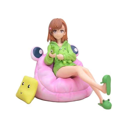 LINGTAOM Anime-Peripheriefigur, Modell Misaka Mikoto, sitzend auf dem Sofa, 16 cm, PVC, Desktop-Ornament, Sammlerstück von LINGTAOM