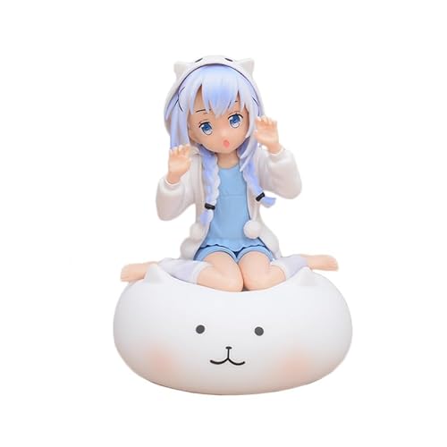 LINGTAOM Anime Peripheriefiguren-Modell, schönes Mädchen, Kafu-Chino mit Sockel, 15 cm, PVC, Tischdekoration, Sammlerstück von LINGTAOM