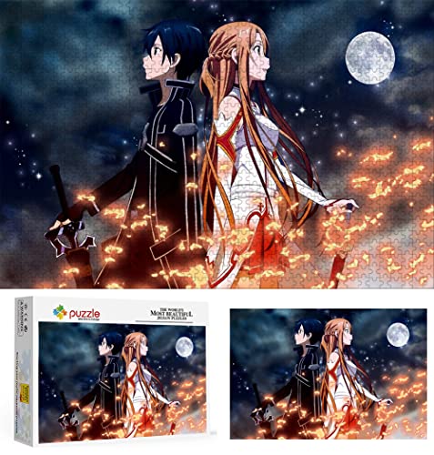 Anime Sword Art Online Puzzle, Puzzles 1000 Teile für Erwachsene, Klassische Puzzle Kinder Puzzle Herausfordernde Und Schwierige Rätsel für Erwachsene Und Jugendliche 70X50cm von LINLINLI