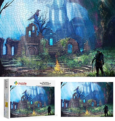 LINLINLI Dark Souls Puzzle, 1000 Teile, Klassisches Jigsaw Puzzle für Erwachsene und Jugendliche ab 12 Jahren, 70x50 cm von LINLINLI