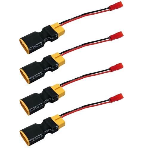 LINSYRC 4 Stücke XT60 Männlich Stecker auf Buchse Adapter mit JST Buchse Adapter 20awg 10cm Kabel für RC Lithium Akku Drohne Quadcopter von LINSYRC