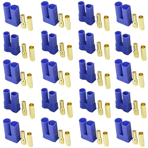 LINSYRC 10 Paar EC5 Stecker Männlich und Buchse Steckverbinder Adapter 5mm Bananenstecker Rundstecker für RC Lipo Batterie (EC5) von LINSYRC