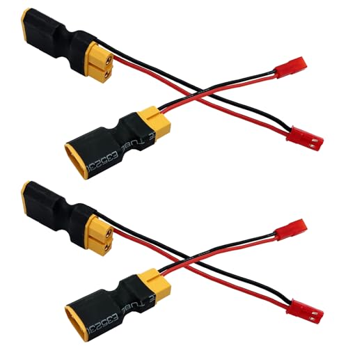 LINSYRC 2 Paar XT60 Männlich Stecker auf Buchse Adapter mit JST Stecker 20awg 10cm Kabel für RC Lithium Akku Drohne Quadcopter von LINSYRC