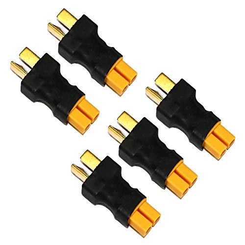 LINSYRC 5-Pack XT30 Buchse auf Deans T-Stecker Männlich Steckverbinder Adapter für RC Car Plane Lipo Battery ESC (XT30 Buchse auf Deans T-Stecker Männlich) von LINSYRC