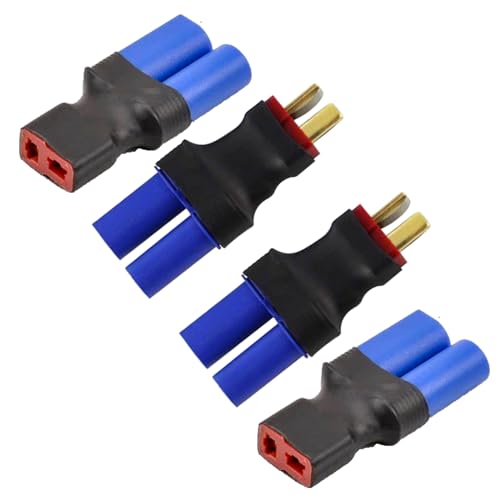 LINSYRC Deans T-Stecker auf EC5-Buchse, Adapter und 2 Deans-T-Stecker weiblich auf EC5-Stecker, Adapter für RC-Lipo-Batterie, 2 Stück von LINSYRC