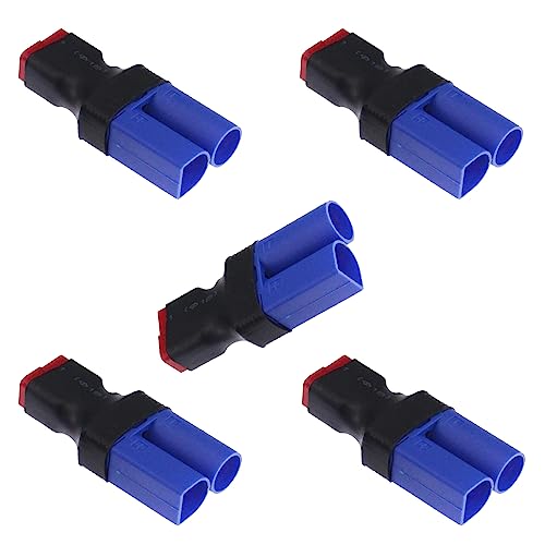 LinsyRC 5 Stück Deans T-Stecker Buchse auf EC5 Männlich Stecker Kein Draht Adapter für RC LiPo Akku FPV DIY Modelle 5 Stück von LINSYRC