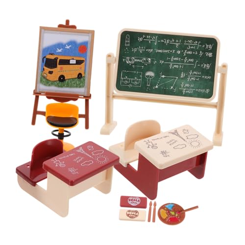 LIOOBO 1satz Miniatur Klassenzimmer Dekorationsset Mit Realistischen Schulmöbeln Tisch Stuhl Und Miniaturtafel Für Puppenhäuser Und -projekte Für Kreative Szenen LIOOBO 1satz Miniatur Klassenzimmer Dekorationsset Mit Realistischen Schulmöbeln Tisch Stuhl Und Miniaturtafel Für Puppenhäuser Und -projekte Für Kreative Szenen von LIOOBO