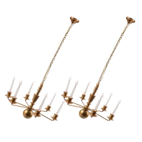 LIOOBO 2 Stück Miniatur Deckenlampe Gold Warmweiß Miniaturleuchte für Puppenhaus Sandtisch Deko Modellleuchte Mini Landschaftslicht für DIY Gebäudemodelle LIOOBO 2 Stück Miniatur Deckenlampe Gold Warmweiß Miniaturleuchte für Puppenhaus Sandtisch Deko Modellleuchte Mini Landschaftslicht für DIY Gebäudemodelle von LIOOBO