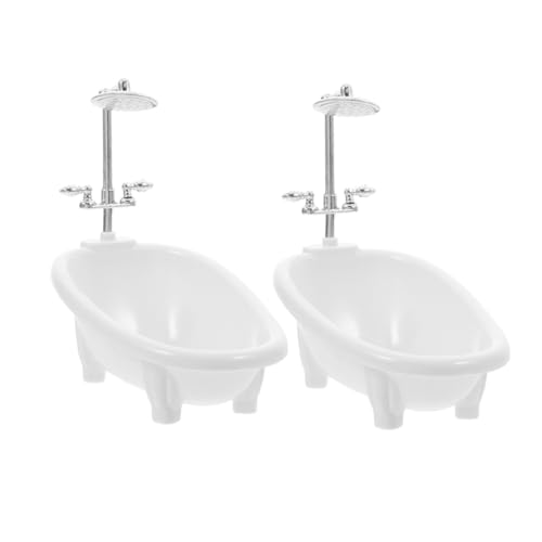 LIOOBO 2 Stück Teiliges Puppenhaus Badewannen Weiß mit Wassersprühfunktion Miniatur Badezimmermöbel für Jungen und Mädchen Realistisches Badezimmer Zubehör für Puppenhaus Spielspaß LIOOBO 2 Stück Teiliges Puppenhaus Badewannen Weiß mit Wassersprühfunktion Miniatur Badezimmermöbel für Jungen und Mädchen Realistisches Badezimmer Zubehör für Puppenhaus Spielspaß von LIOOBO